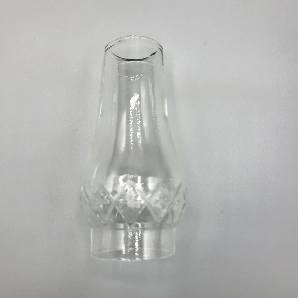 Federal Glass Hurricane Lamp Candle Holder Two Piece Pressed Clear Chimney Base